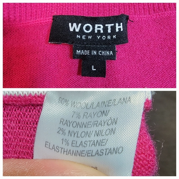 WORTH NEW YORK, WOOL BLEND PINK SWEATER, LARGE - Picture 6 of 9